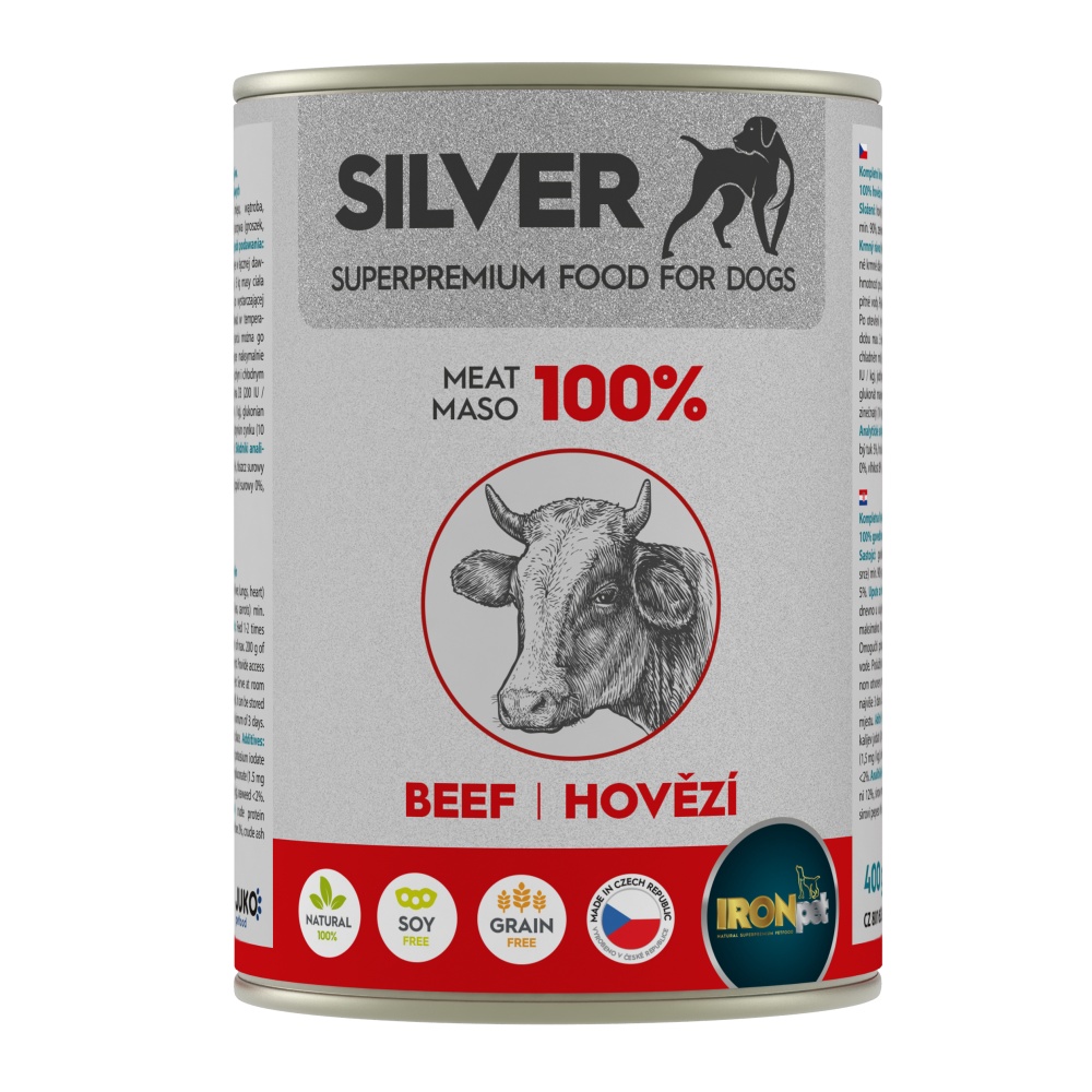 IRONpet SILVER Dog mokra karma dla psa - Wołowina 400g