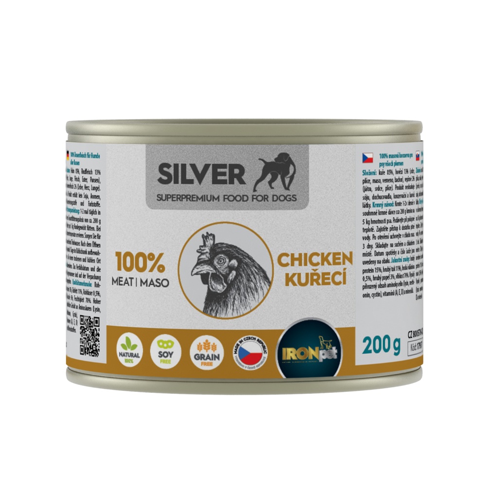 IRONpet SILVER Dog mokra karma dla psa - Kurczak 200g
