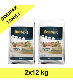 IRONpet TURKEY Puppy Large Indyk 2x 12kg