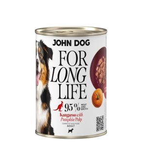 John Dog For Long Life mokra karma dla dorosłego psa - kangur z dynią 400g
