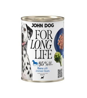 John Dog For Long Life mokra karma dla dorosłego psa - konina z kwiatostanem karczocha 400g