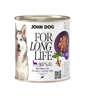 John Dog For Long Life mokra karma dla dorosłego psa - sarna z bulwą topinamburu 800g