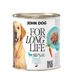 John Dog For Long Life mokra karma dla dorosłego psa - koza z korzeniem marchwi 800g