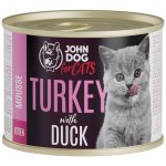 John Dog karma mokra dla kociąt MUS Indyk i Kaczka 200g