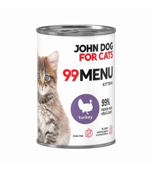  John Dog karma mokra dla kociąt 99 Menu Indyk 400g