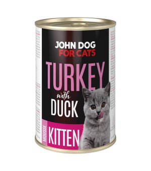 John Dog karma mokra dla kociąt MUS Indyk i Kaczka 400g
