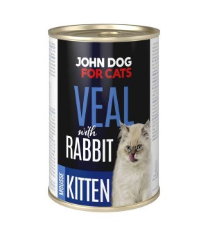 John Dog karma mokra dla kociąt MUS Cielęcina i Królik 400g
