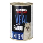 John Dog karma mokra dla kociąt MUS Cielęcina i Królik 400g