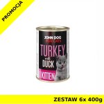 John Dog karma mokra dla kociąt MUS Indyk i Kaczka ZESTAW 6x 400g