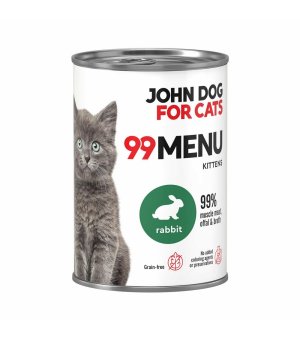 John Dog karma mokra dla kociąt 99 Menu Królik 400g