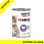 John Dog karma mokra dla kociąt 99 Menu Indyk ZESTAW 6x 400g