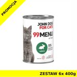 John Dog karma mokra dla kociąt 99 Menu Królik ZESTAW 6x 400g