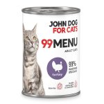 John Dog karma mokra dla kotów dorosłych 99 Menu Indyk 400g