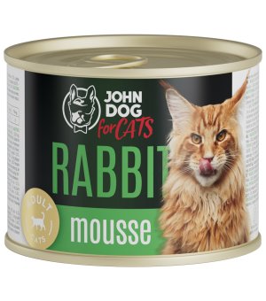 John Dog karma mokra dla kotów dorosłych MUS Królik 200g