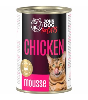 John Dog karma mokra dla kotów dorosłych MUS Kurczak 400g