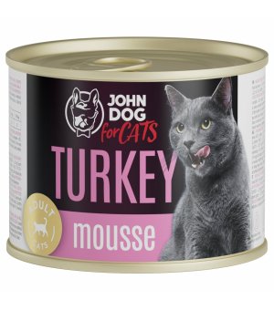 John Dog karma mokra dla kotów dorosłych MUS Indyk 200g