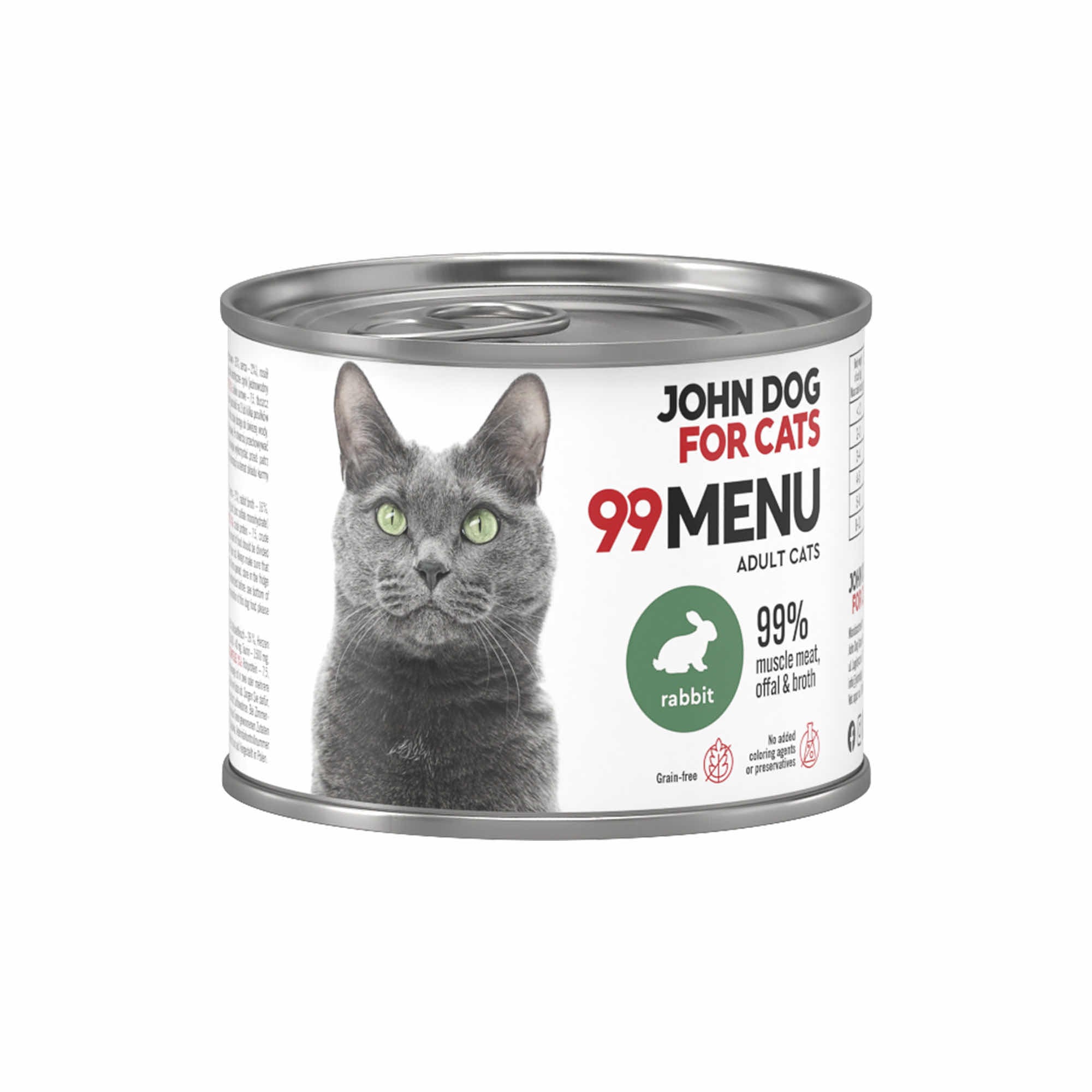 John Dog karma mokra dla kotów dorosłych 99 Menu Królik 200g