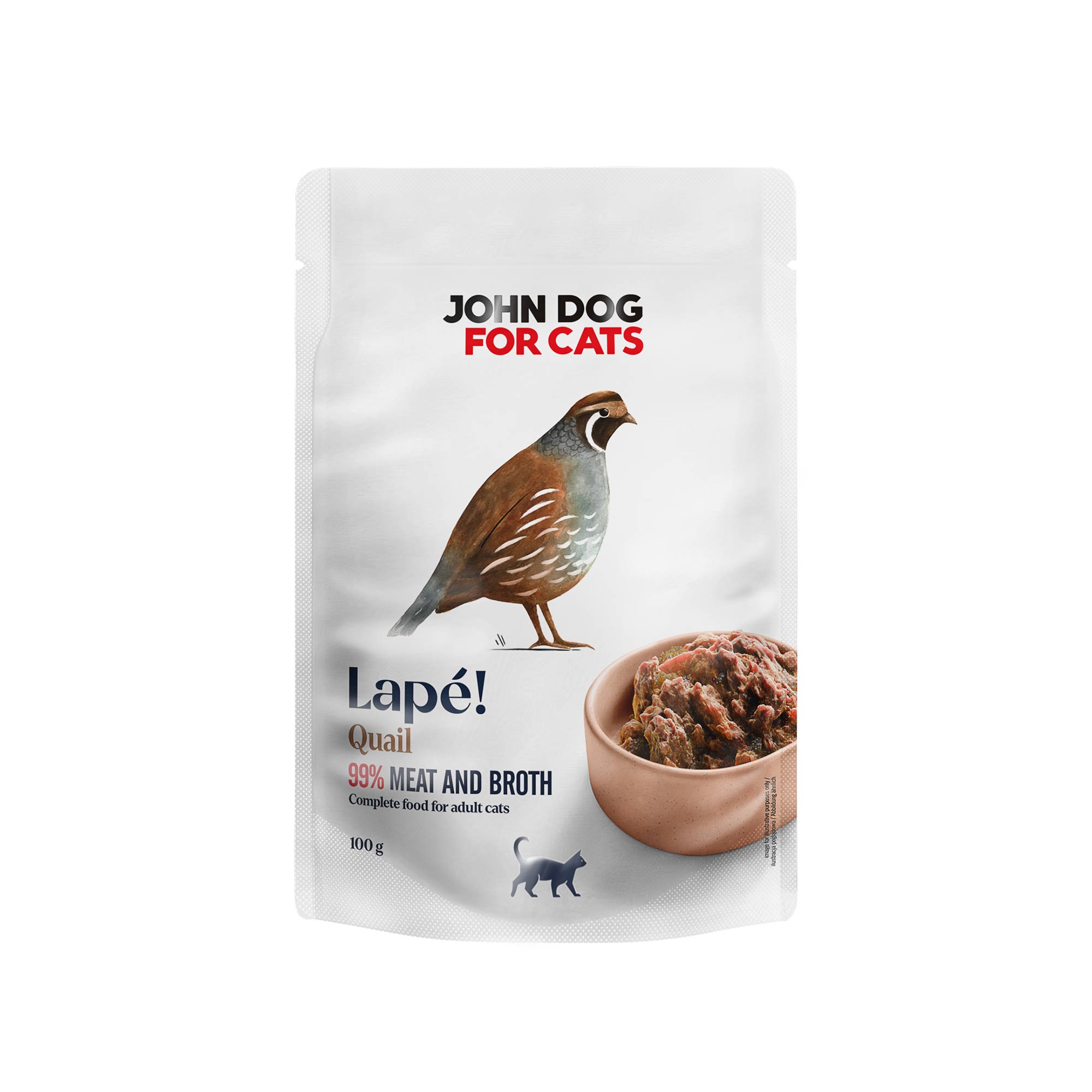 John Dog karma mokra dla kotów Lape Monobiałkowa Przepiórka 100g