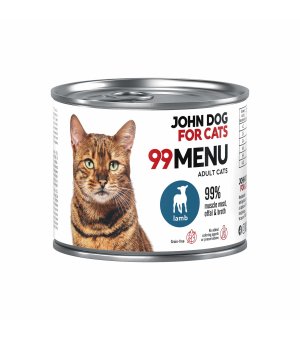 John Dog karma mokra dla kotów dorosłych 99 Menu Jagnięcina 200g