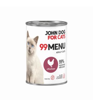 John Dog karma mokra dla kotów dorosłych 99 Menu Kurczak 400g
