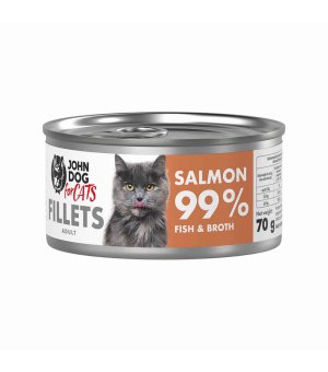 John Dog karma mokra dla kotów Filety Łosoś 70g
