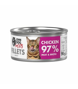 John Dog karma mokra dla kotów Filety Kurczak 70g