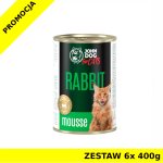 John Dog karma mokra dla kotów dorosłych MUS Królik ZESTAW 6x 400g