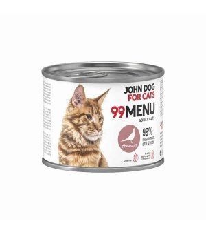 John Dog karma mokra dla kotów dorosłych 99 Menu Bażant 200g
