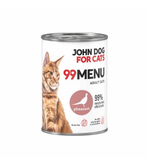 John Dog karma mokra dla kotów dorosłych 99 Menu Bażant  400g