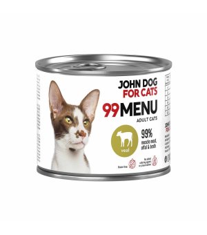 John Dog karma mokra dla kotów dorosłych 99 Menu Cielęcina 200g
