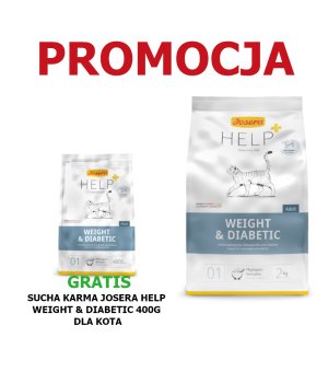 Josera Help Cat Weight & Diabetic sucha karma weterynaryjna na nadwagę i cukrzycę dla kota 2kg