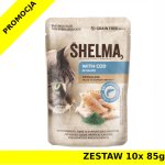Karma dla kota Shelma CAT dorsz ze spiruliną w sosie saszetka ZESTAW 10x 85g