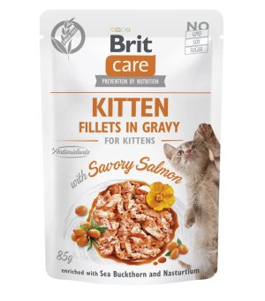 Karma mokra dla kociąt Brit Care Cat FG Kitten Savory Salmon in gravy 85g