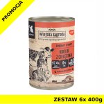 Karma mokra dla kociątWiejska Zagroda KOT - kitten królik cielęcina puszka ZESTAW 6x 400g