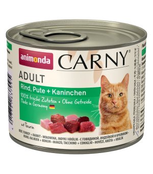 Karma mokra dla kota Animonda Cat Carny Adult WOŁOWINA, INDYK, KRÓLIK 200g