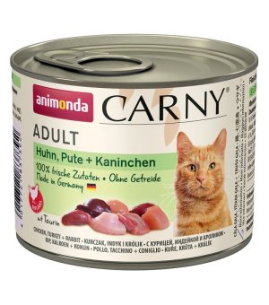 Karma mokra dla kota Animonda Cat Carny KURCZAK, INDYK, KRÓLIK 200g