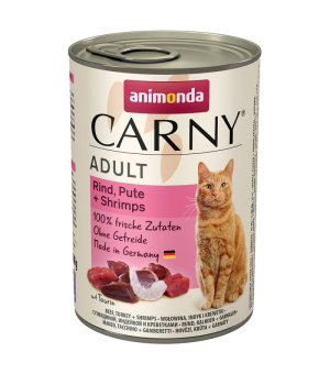 Karma mokra dla kota Animonda Cat Carny WOŁOWINA, INDYK, KREWETKI - 400g