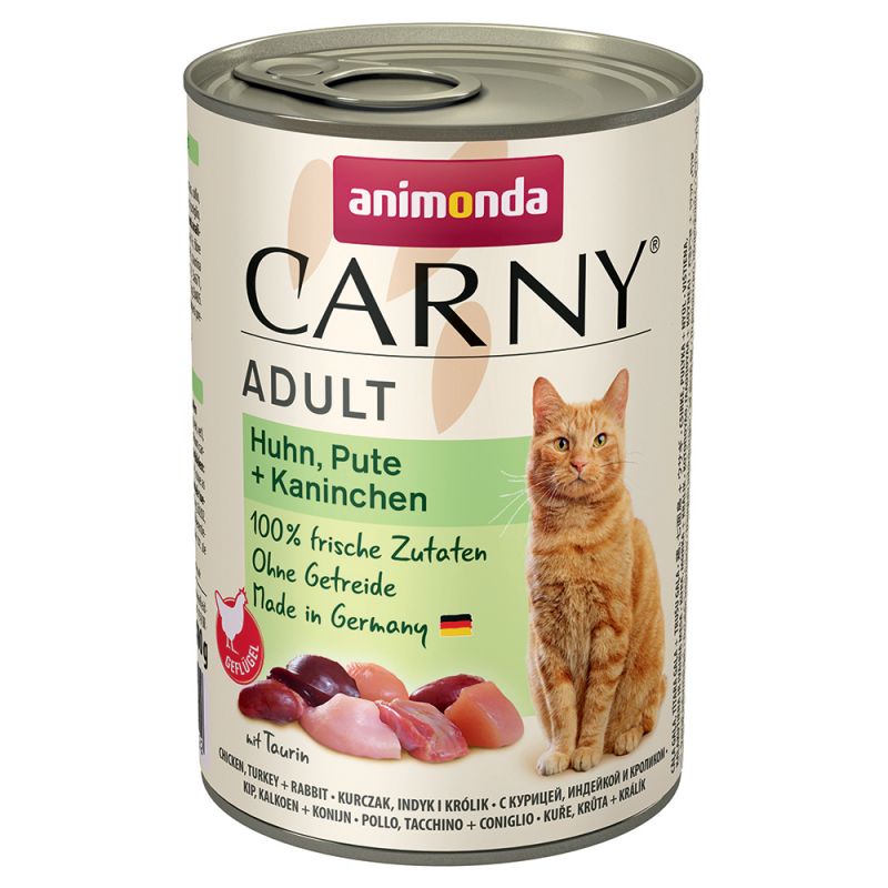 Karma mokra dla kota Animonda Cat Carny KURCZAK, INDYK, KRÓLIK - 400g