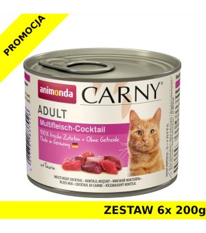 Karma mokra dla kota Animonda Cat Carny MIX MIĘSNY ZESTAW  6x 200g