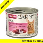 Karma mokra dla kota Animonda Cat Carny WOŁOWINA, INDYK, KREWETKI ZESTAW 6x 200g