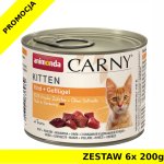 Karma mokra dla kota Animonda Carny Kitten WOŁOWINA Z DROBIEM ZESTAW 6x 200g