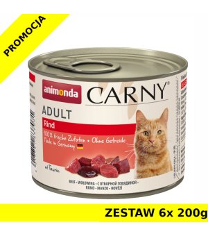 Karma mokra dla kota Animonda Cat Carny WOŁOWINA ZESTAW 6x 200g
