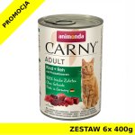 Karma mokra dla kota Animonda Cat Carny WOŁOWINA, SARNA, BORÓWKI ZESTAW 6x 400g