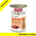 Karma mokra dla kota Animonda Carny Kitten CIELĘCINA, KURCZAK, INDYK ZESTAW 6x 400g