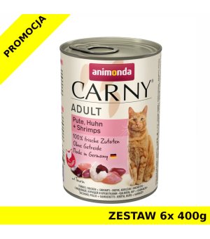 Karma mokra dla kota Animonda Cat Carny INDYK, KURCZAK, KREWETKI ZESTAW 6x 400g