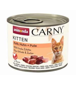 Karma mokra dla kota Animonda Carny Kitten CIELĘCINA, KURCZAK, INDYK 200g