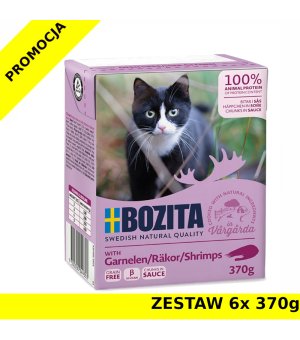 Karma mokra dla kota Bozita tetra recart w sosie z krewetkami ZESTAW 6x 370g