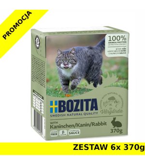 Karma mokra dla kota Bozita tetra recart w sosie z królikiem ZESTAW 6x 370g