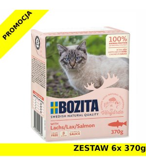 Karma mokra dla kota Bozita tetra recart w sosie z łososiem ZESTAW 6x 370g