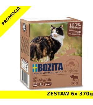 Karma mokra dla kota Bozita w galaretce - Z ŁOSIEM ZESTAW 6x 370g